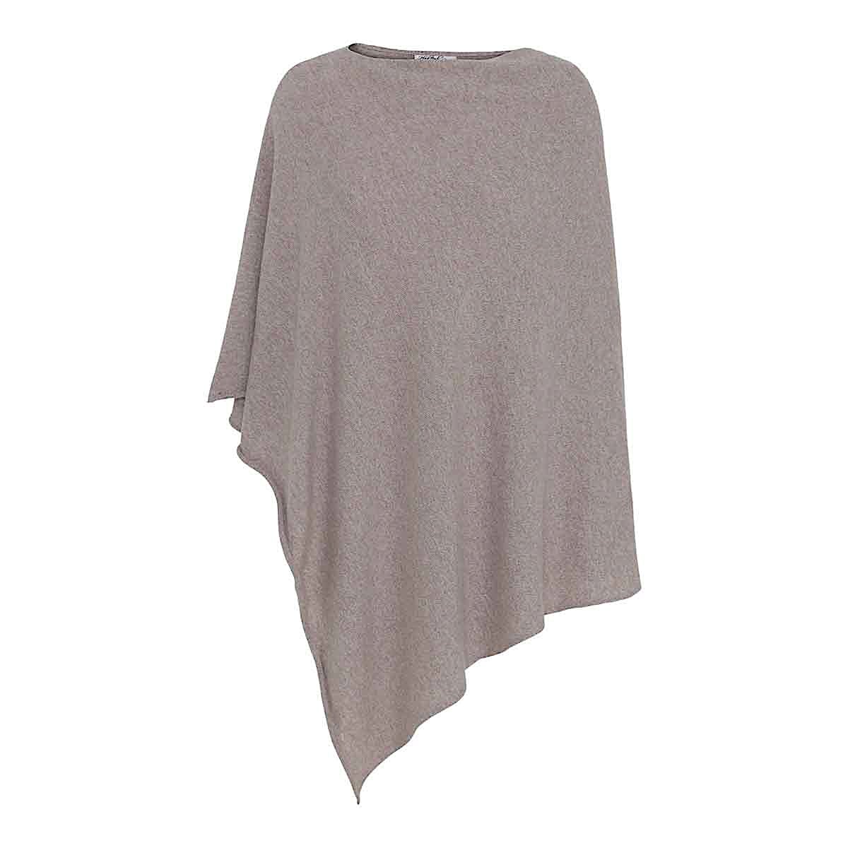 Cashmere poncho - latte